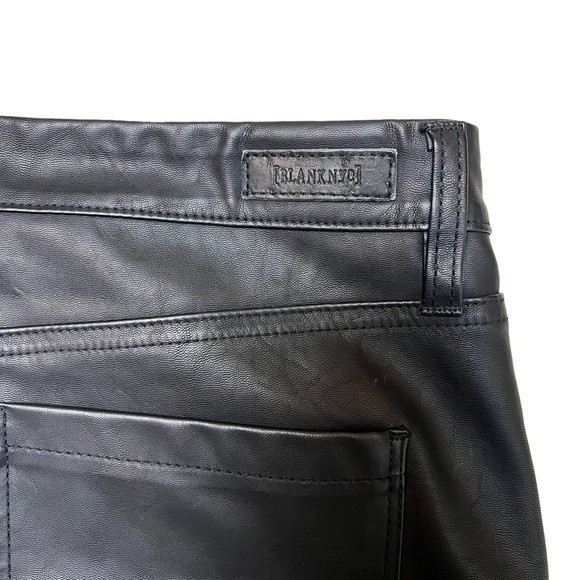 BLANK NYC The Varick Faux Leather Kick Flare Pants Black Size 31 - Picture 9 of 14